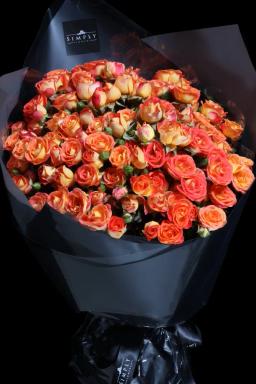 Valentine's Day Orange Rose Bouquet