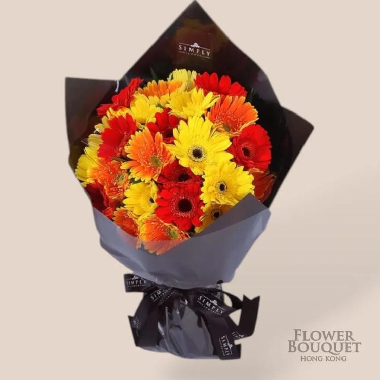 混色太陽花 畢業花束