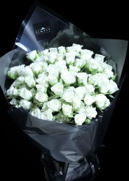 white rose bouquet