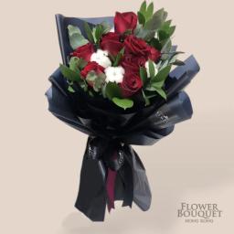 Korean red rose cotton bouquet