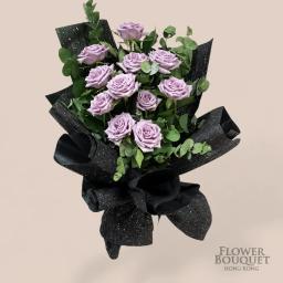 korean style purple rose bouquet