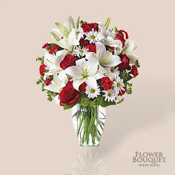 Rose + lily + lining flowers with vase