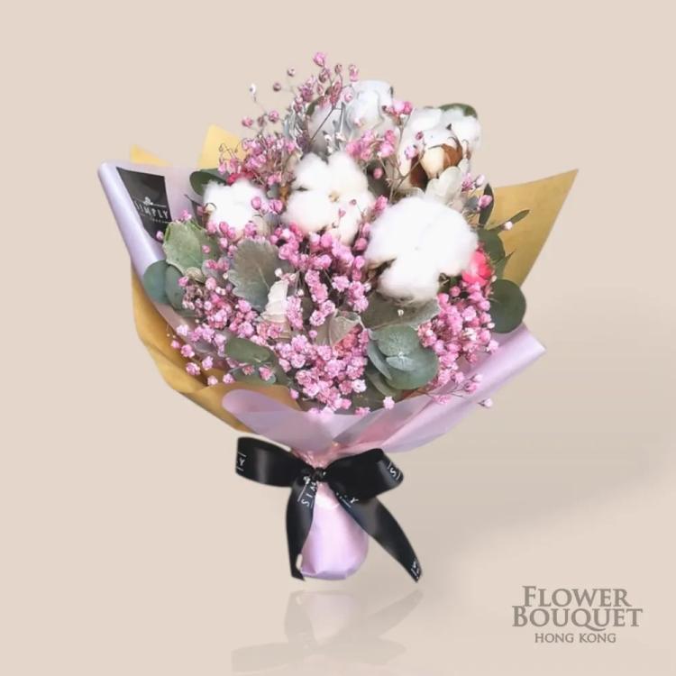 韓式 棉花 + 粉星花 畢業小花束 韓式 棉花 + 粉星花 畢業小花束
